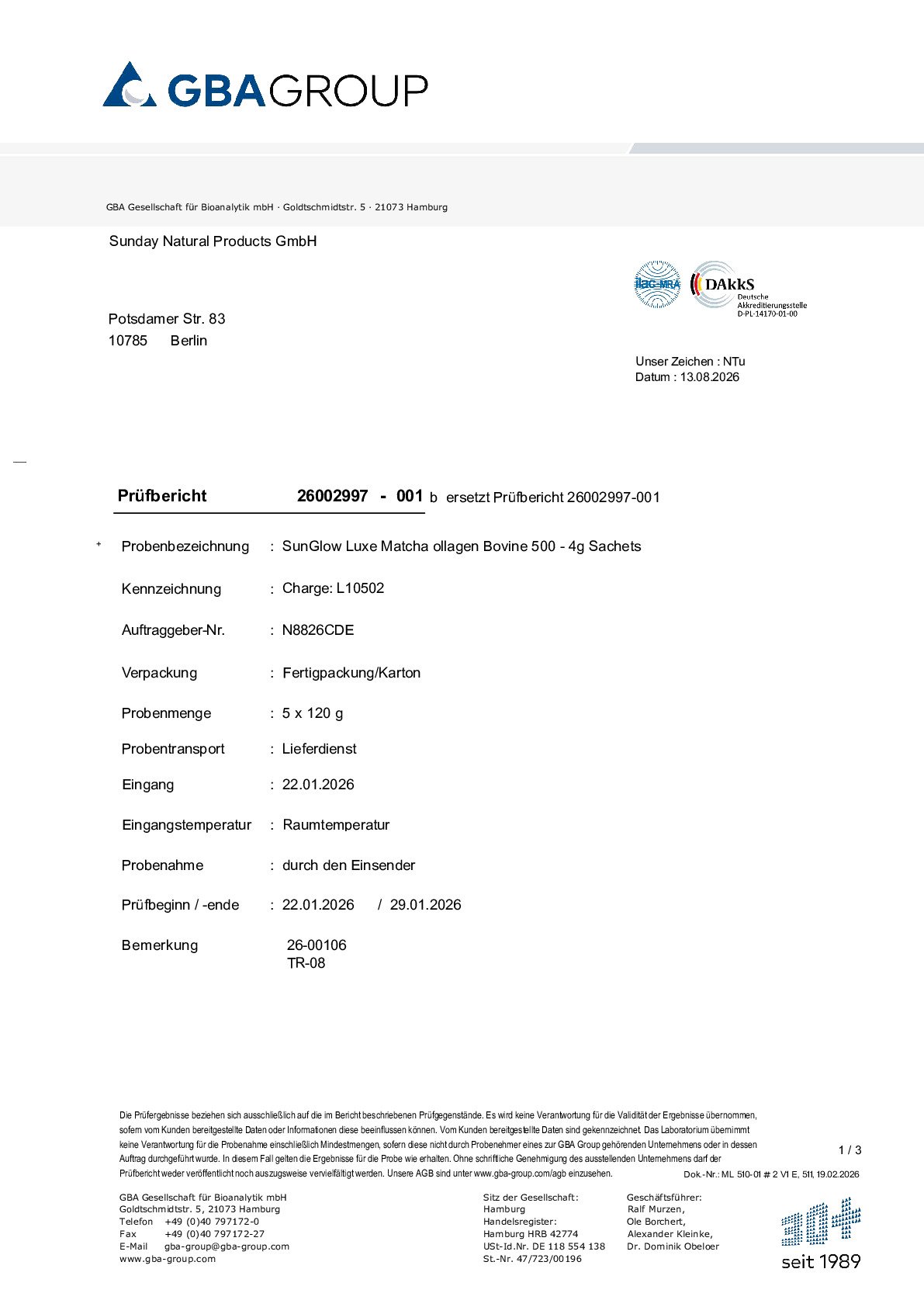 ACTIVE INGREDIENT/HEAVY METALS/MICROBIOLOGY