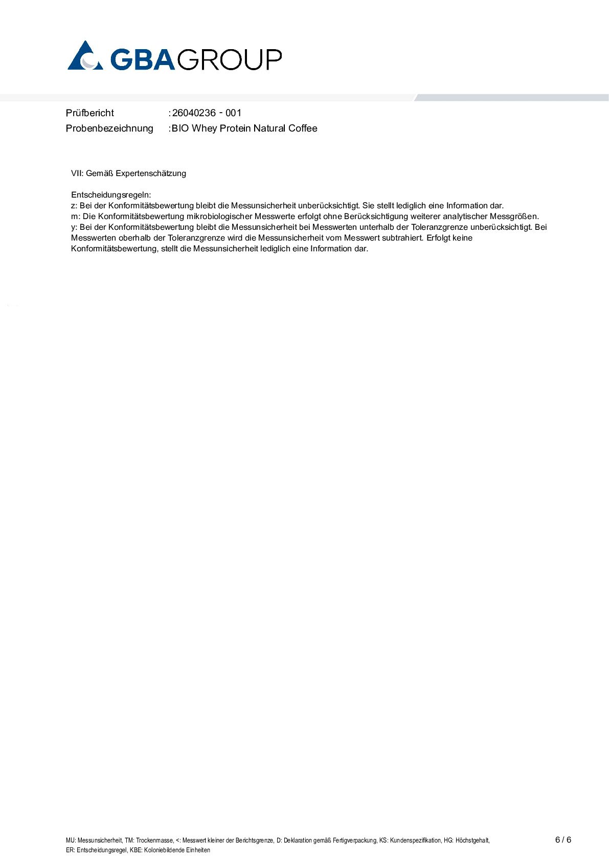 AKTIVE ZUTATEN/SCHWERMETALLE/MIKROBIOLOGIE