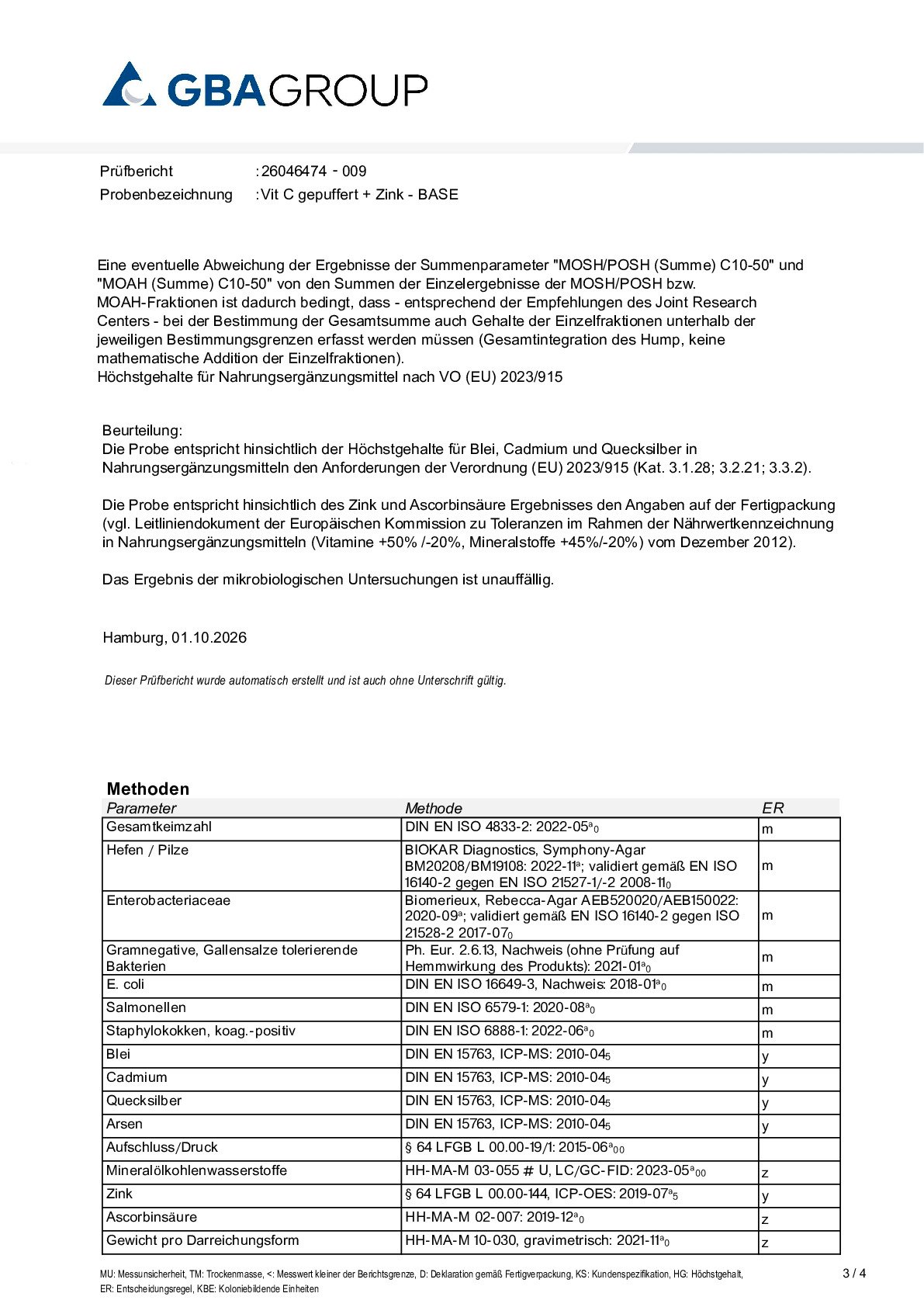 PRINCIPES ACTIFS/MÉTAUX LOURDS/MICROBIOLOGIE PRINCIPES ACTIFS/MÉTAUX LOURDS/MICROBIOLOGIE